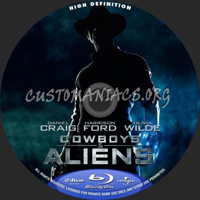 Cowboys & Aliens blu-ray label