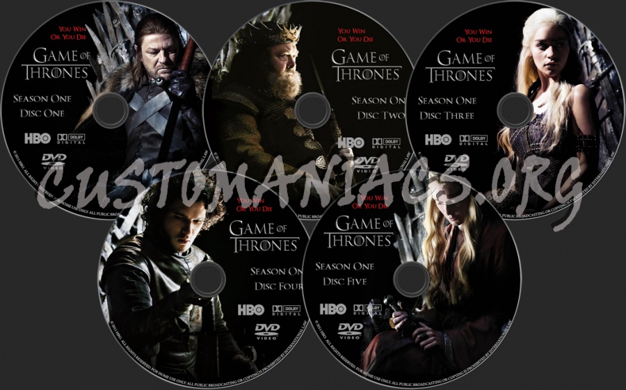 Game of Thrones Season 1 dvd label