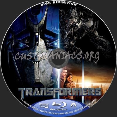 Transformers blu-ray label