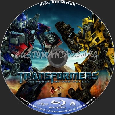 Transformers 2: Revenge Of The Fallen blu-ray label