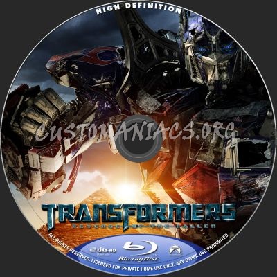 Transformers 2: Revenge Of The Fallen blu-ray label