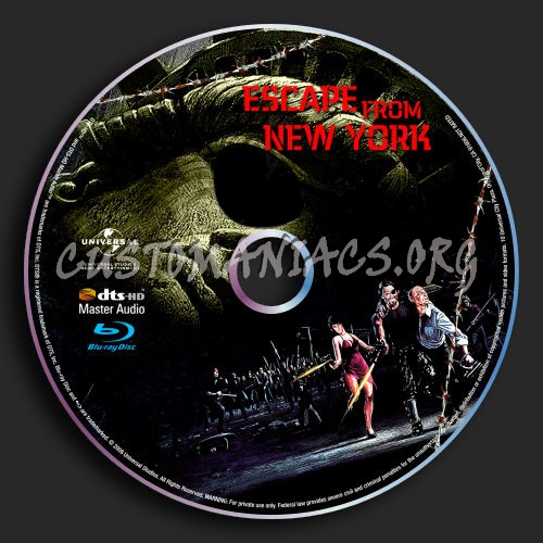 Escape From New York blu-ray label
