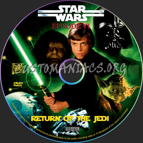 Star Wars Episode 6 - Return Of The Jedi dvd label