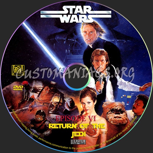 Star Wars Episode 6 - Return Of The Jedi dvd label