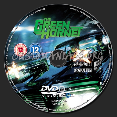 The Green Hornet dvd label