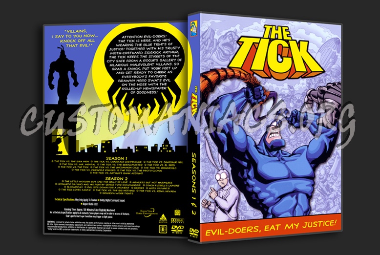 The Tick Seasons 1 & 2 combo dvd cover