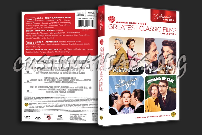 Greatest Classic Films Collection: Romantic Comedies dvd cover