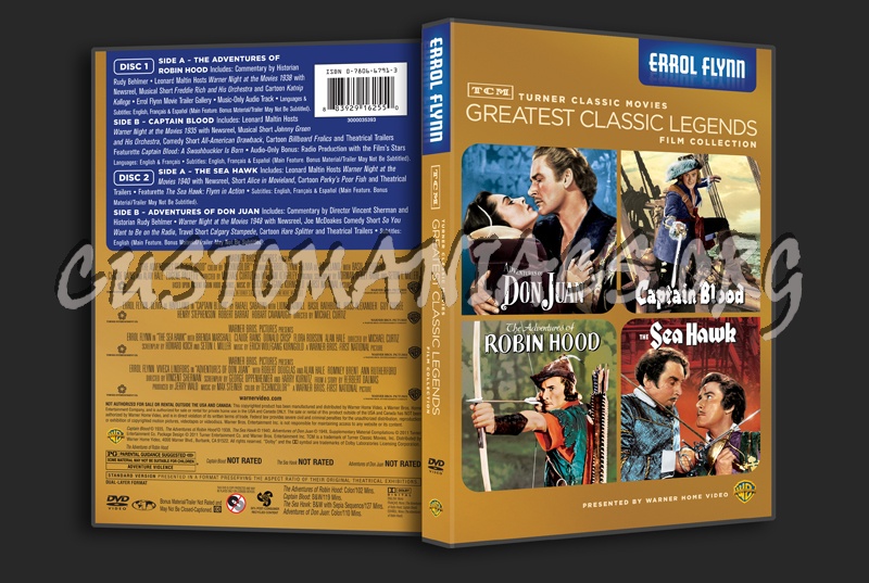 Greatest Classic Legends Film Collection: Errol Flynn dvd cover