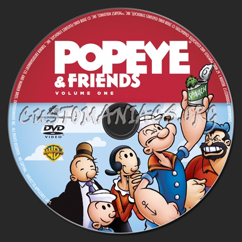 Popeye & Friends Volume 1 dvd label
