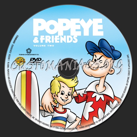 Popeye & Friends Volume 2 dvd label