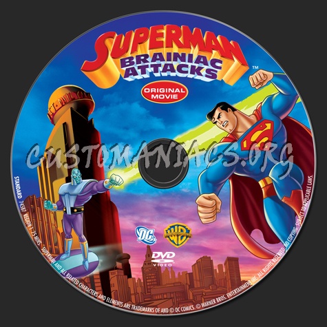 Superman Brainiac Attacks dvd label