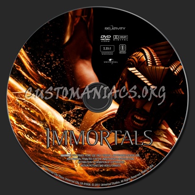 Immortals dvd label