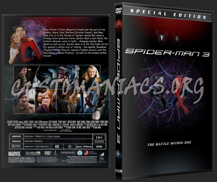 Spider-man 3 dvd cover