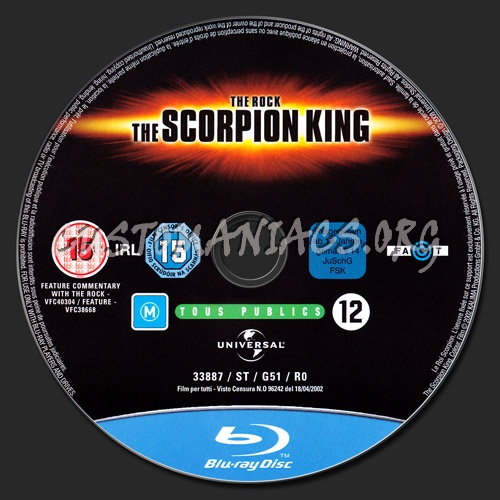 The Scorpion King blu-ray label