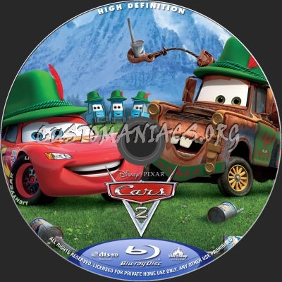 Cars 2 blu-ray label