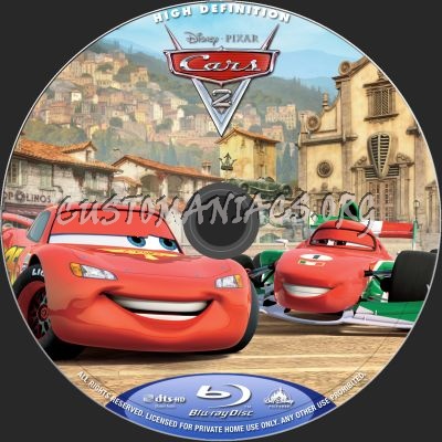 Cars 2 blu-ray label