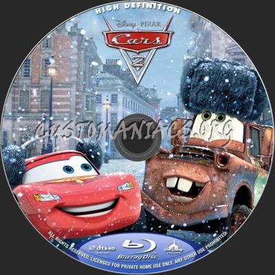 Cars 2 blu-ray label