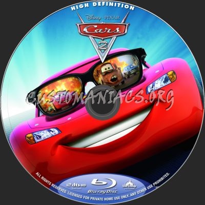 Cars 2 blu-ray label