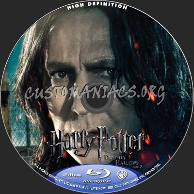 Harry Potter And The Deathly Hallows Part 2 blu-ray label