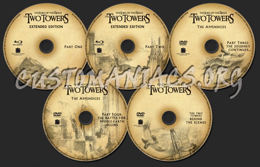 The Lord of the Rings: The Two Towers blu-ray label