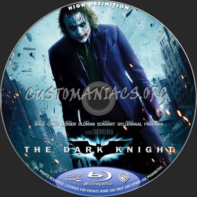 The Dark Knight blu-ray label