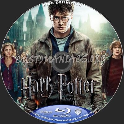 Harry Potter And The Deathly Hallows Part 2 blu-ray label