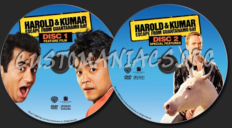 Harold & Kumar Escape From Guantanamo Bay dvd label