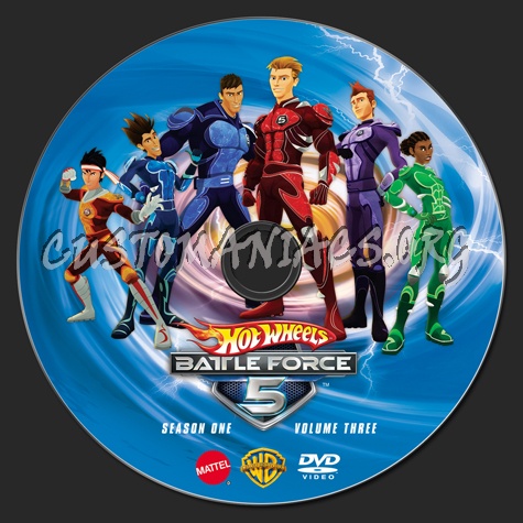 Hot Wheels Battle Force 5 Season 1 Volume 3 dvd label