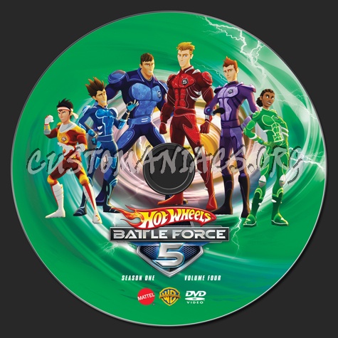 Hot Wheels Battle Force 5 Season 1 Volume 4 dvd label