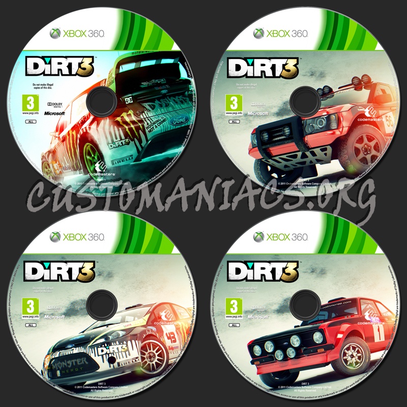 Dirt 3 dvd label