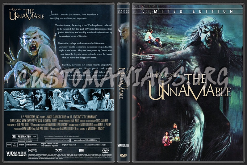 The Unnamable dvd cover