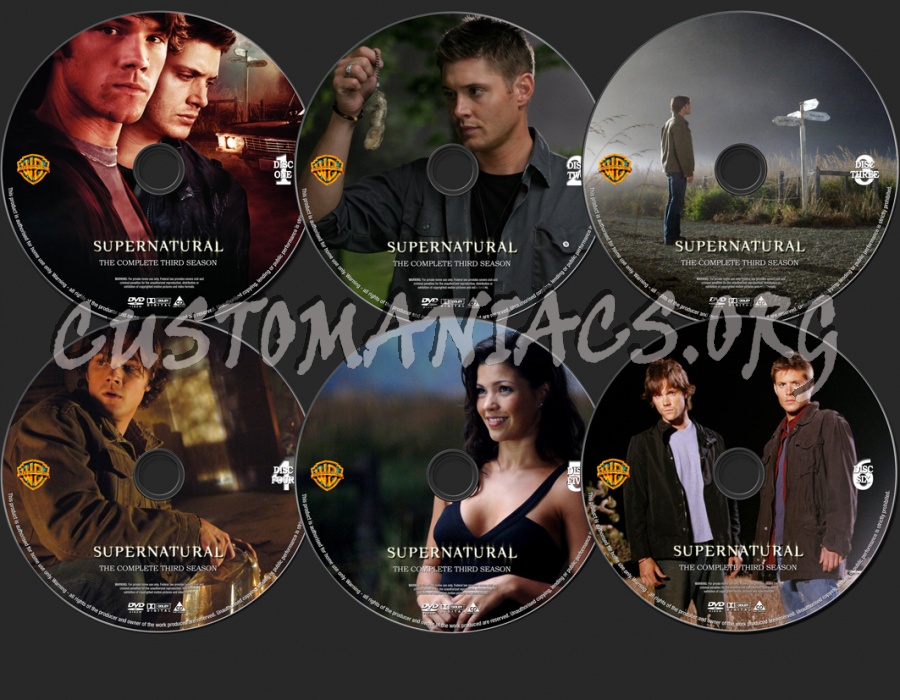 Supernatural Season 3 dvd label