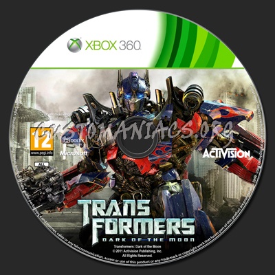 Transformers: Dark of the Moon dvd label
