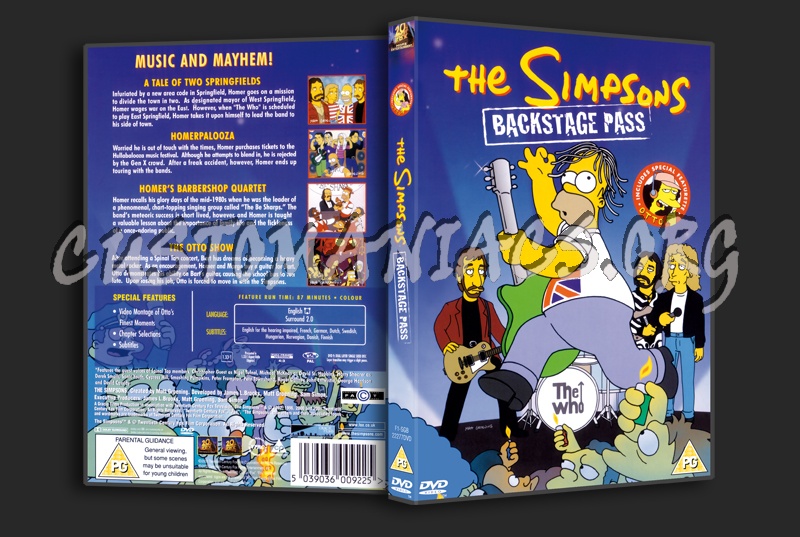 The Simpsons Backstage Pass dvd cover