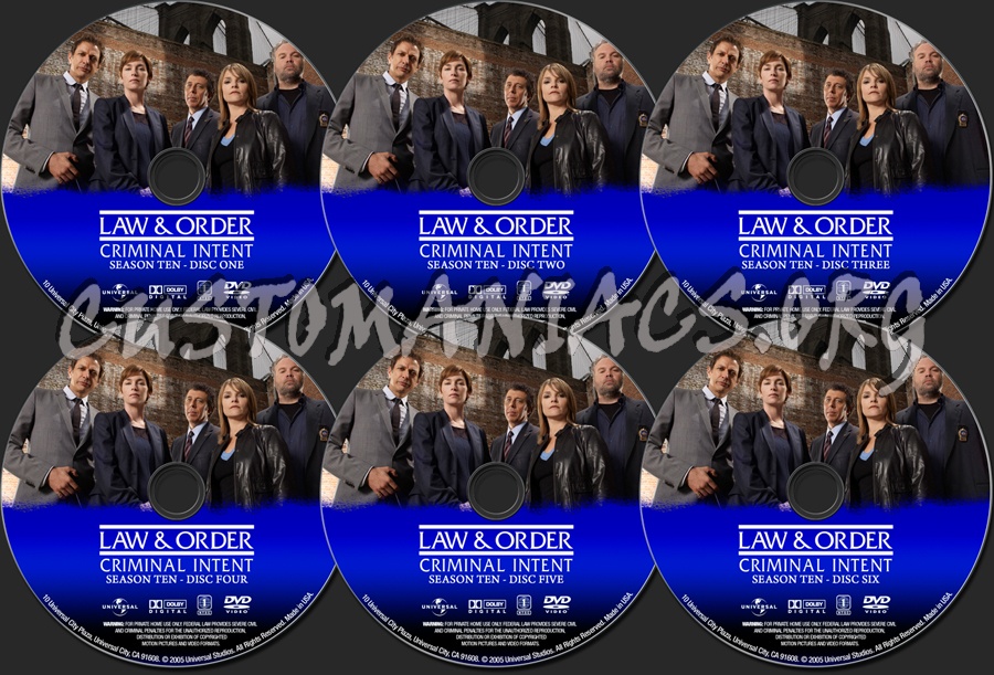 Law & Order Criminal Intent Season 10 dvd label