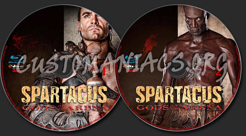 Spartacus Gods of the Arena blu-ray label