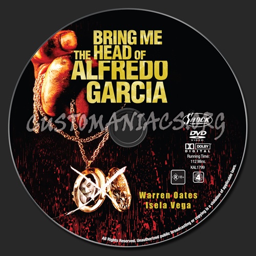 Bring Me The Head Of Alfredo Garcia dvd label