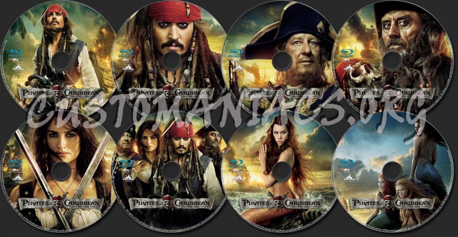 Pirates Of The Caribbean On Stranger Tides blu-ray label