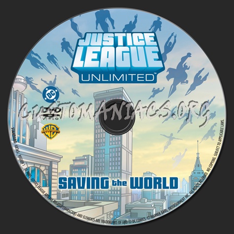 Justice League Unlimited Saving the World dvd label