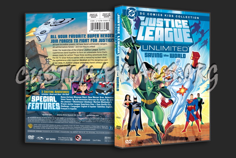 Justice League Unlimited Saving the World dvd cover