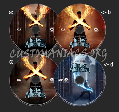 The Last Airbender dvd label