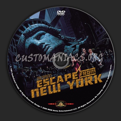 Escape From New York dvd label