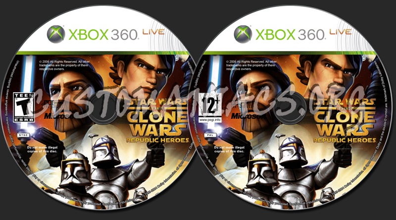 Star Wars The Clone Wars Republic Heroes dvd label