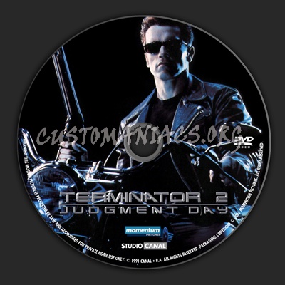 Terminator 2 Judgement Day dvd label