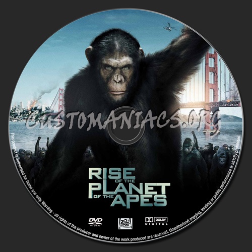 Rise of the Planet of the Apes dvd label