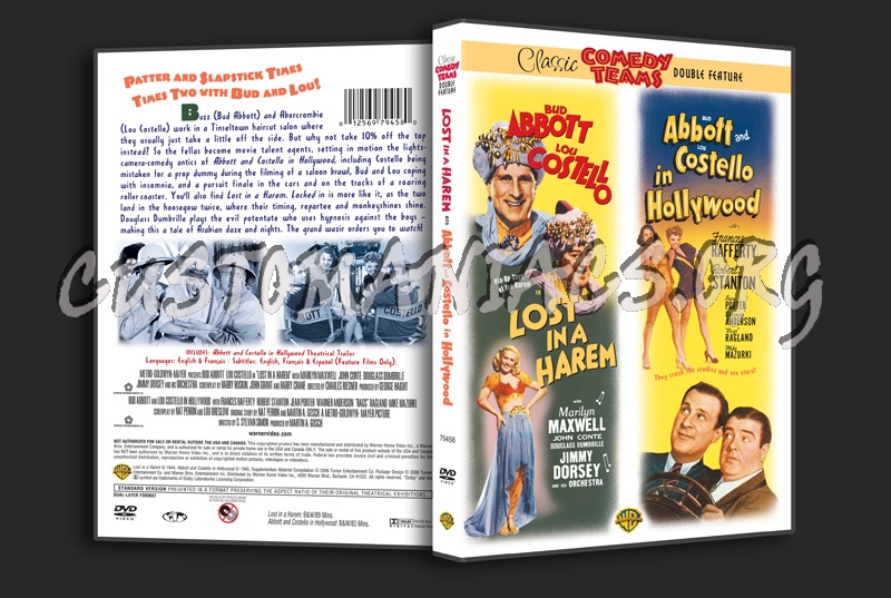 Lost in A Harem / Abbott and Costello in Hollywood dvd cover