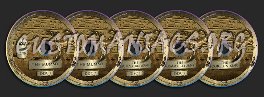 The Mummy Legends - The Mummy, The Mummy Returns & The Scorpion King dvd label