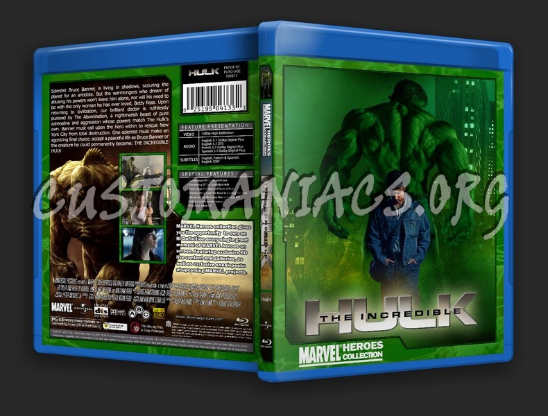 Marvel Heroes Collection: The Incredible Hulk blu-ray cover