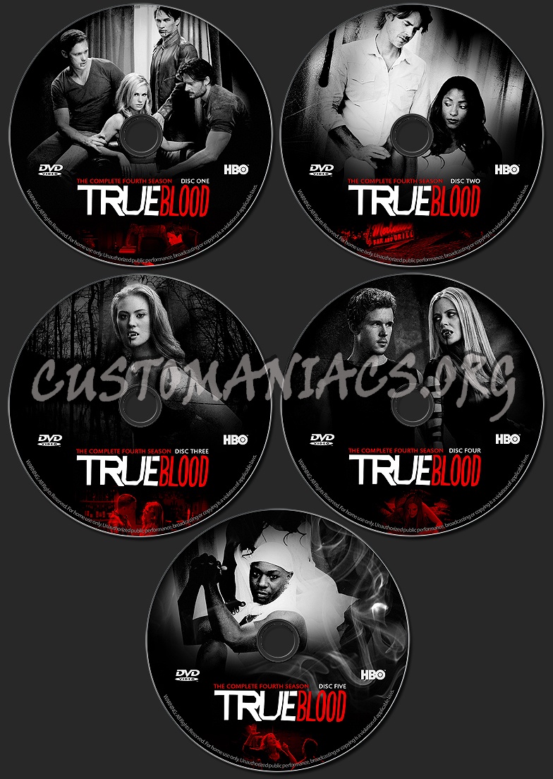 TRUE BLOOD - The Complete Fourth Season (Season 4) dvd label