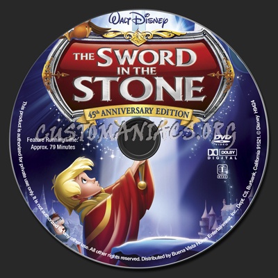 Sword In The Stone 45th Anniversary Edition dvd label